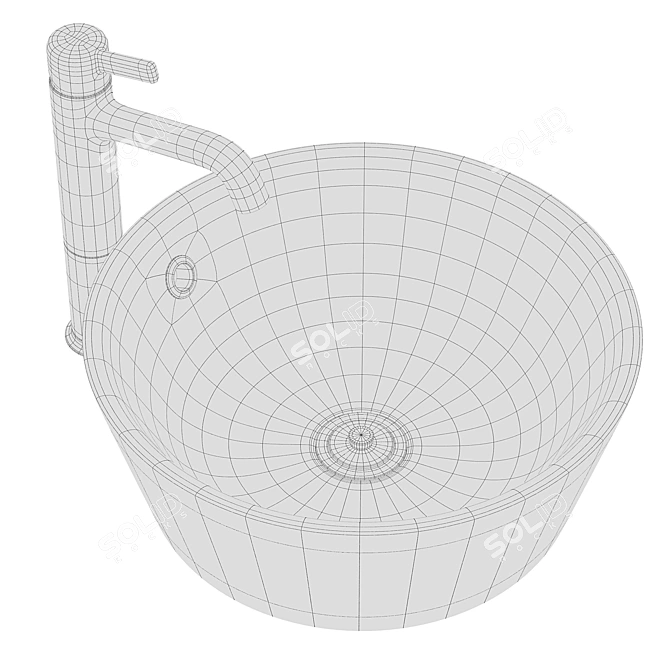 Sleek Kattevik Washbasin & Voxnan Mixer 3D model image 4