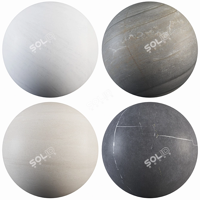 Modern Sandstone Collection: Beauty Gray, Way Shine, Core White, Prospect Beige 3D model image 1
