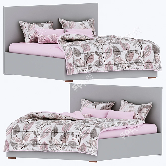 Sherst Grey Slipson Bed 180 3D model image 22