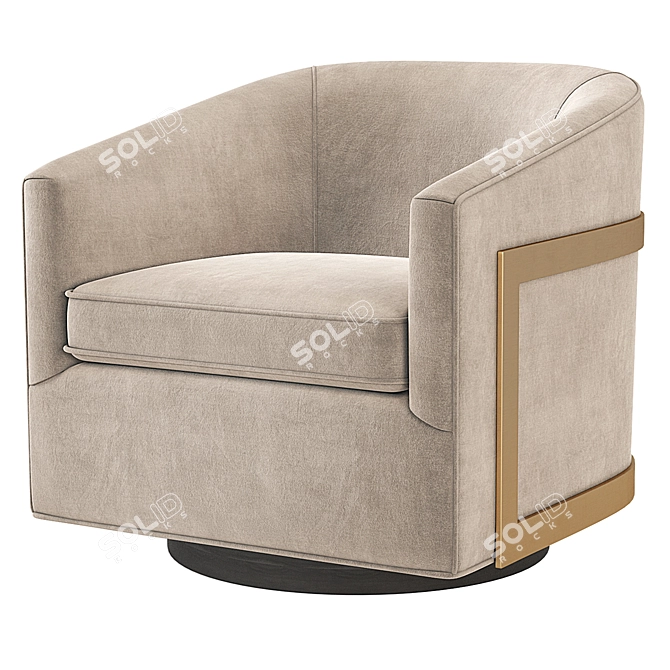 Reginald Swivel Chair: Stylish Restoration Hardware Design 3D model image 1