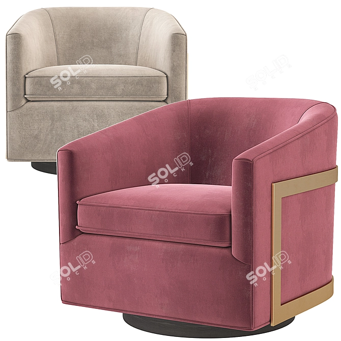 Reginald Swivel Chair: Stylish Restoration Hardware Design 3D model image 3