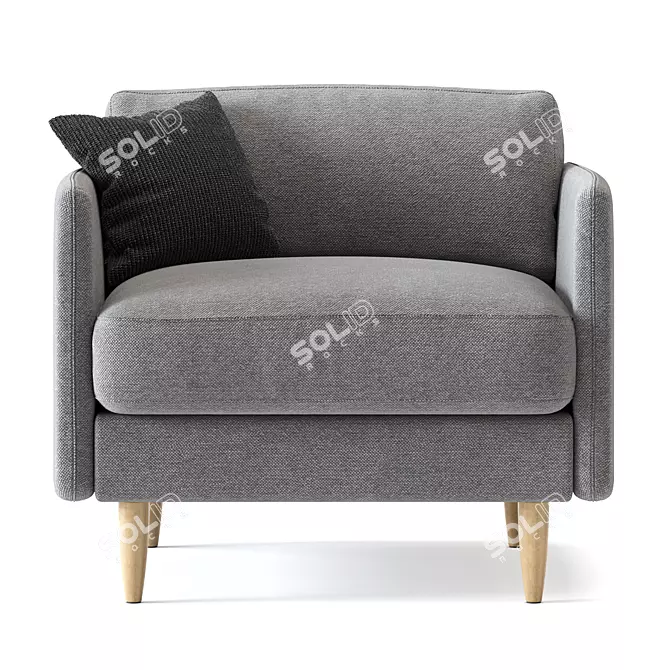 Modern Scandinavian Lille Armchair 3D model image 2