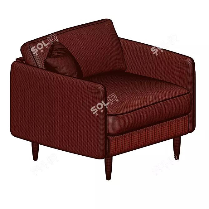 Modern Scandinavian Lille Armchair 3D model image 4