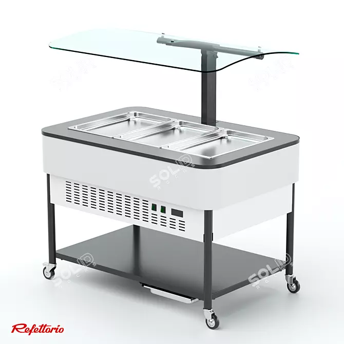 Refettorio RBF2C: Professional Refrigerated Salad Bar 3D model image 1