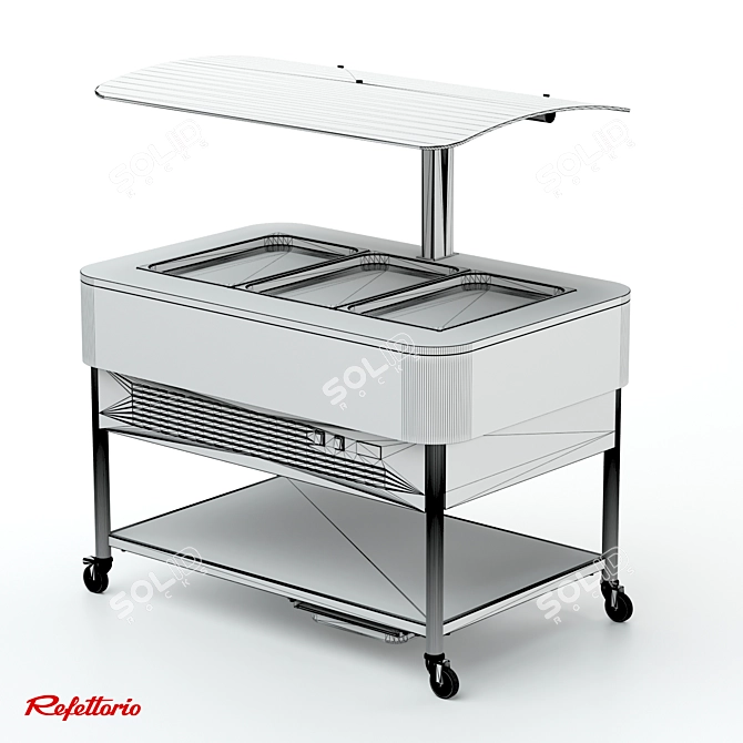 Refettorio RBF2C: Professional Refrigerated Salad Bar 3D model image 4