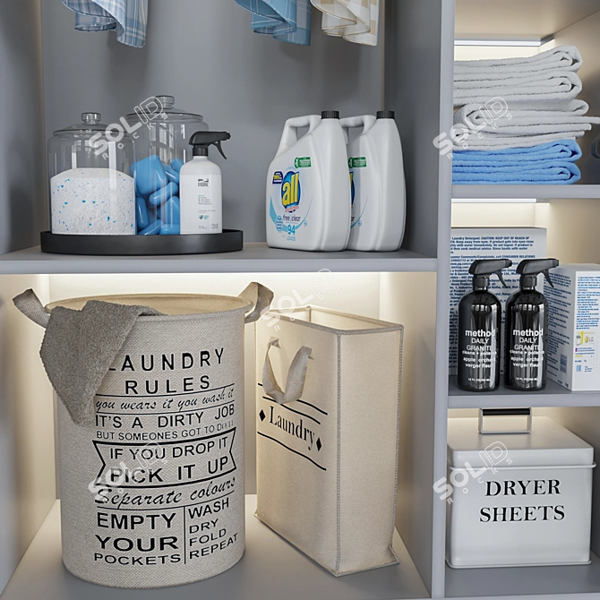 Laundry Essentials Set: GE Washer & Dryer, Maytag Iron, Laurastar Ironing Board 3D model image 3