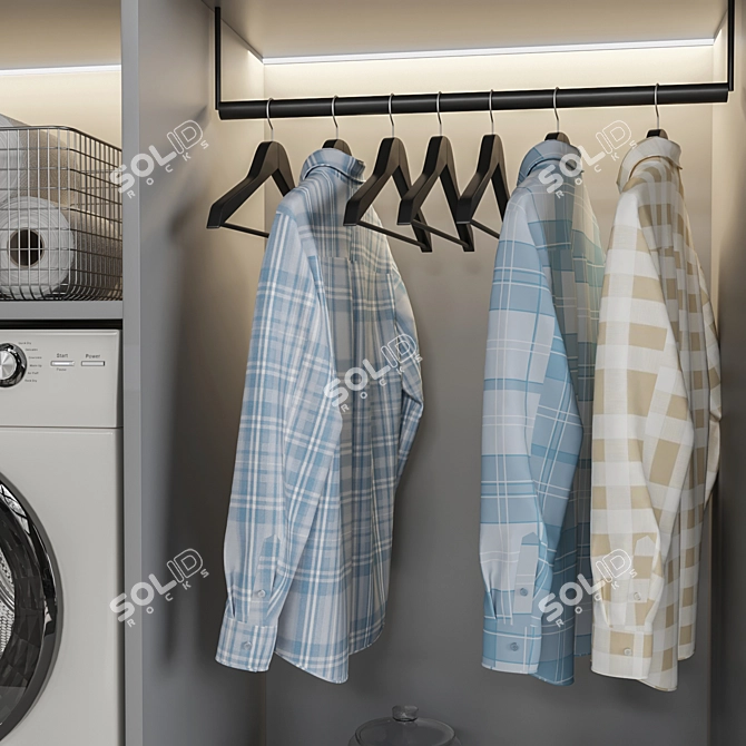 Laundry Essentials Set: GE Washer & Dryer, Maytag Iron, Laurastar Ironing Board 3D model image 4