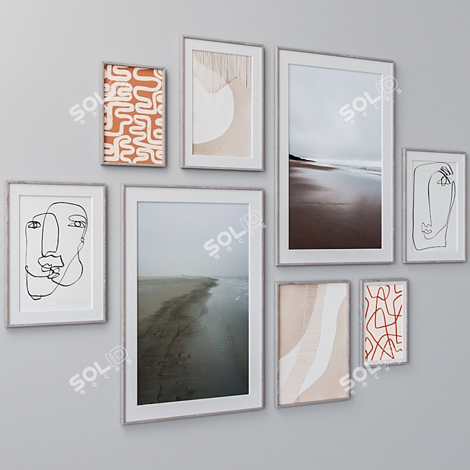 Elegant Wall Art Set: 1690's Masterpieces 3D model image 3