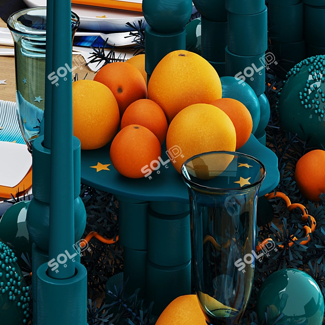 Festive Table Decor Set 3D model image 3