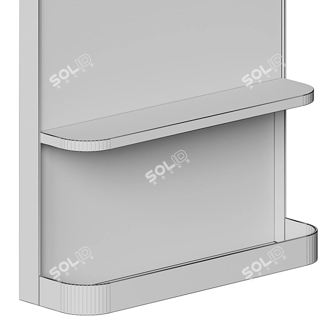 Industrial Steel Ledge Mirror 3D model image 4