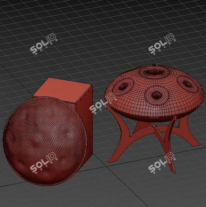 Cosmic Rhythm Hang Drum 3D model image 5