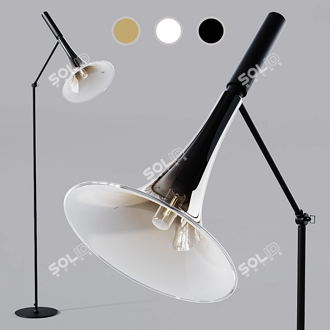 Italamp Baffo 7026 P Glass Floor Lamp 3D model image 2