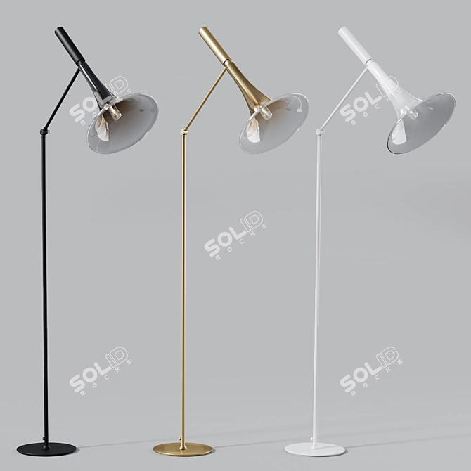 Italamp Baffo 7026 P Glass Floor Lamp 3D model image 3