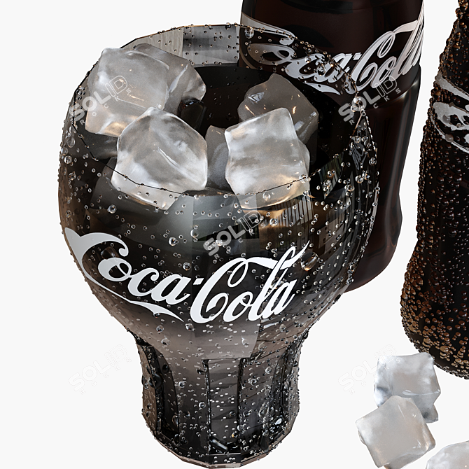 Refreshing Coca Cola and Ice 3D model image 3