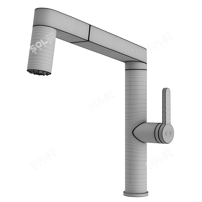 Elegant Stainless Steel Sink Mixer 3D model image 3