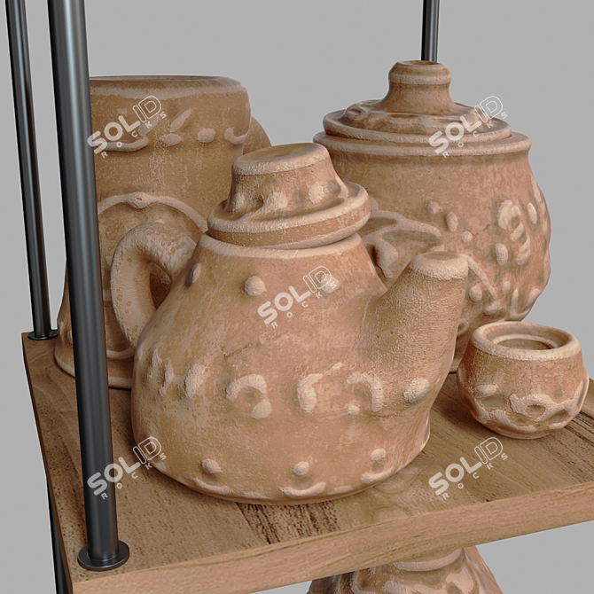 Clay Dishware Set: High-Resolution Textures, Multiple Materials & Software Compatibility 3D model image 9