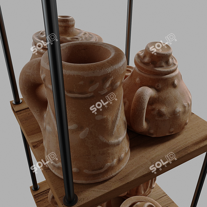 Clay Dishware Set: High-Resolution Textures, Multiple Materials & Software Compatibility 3D model image 14