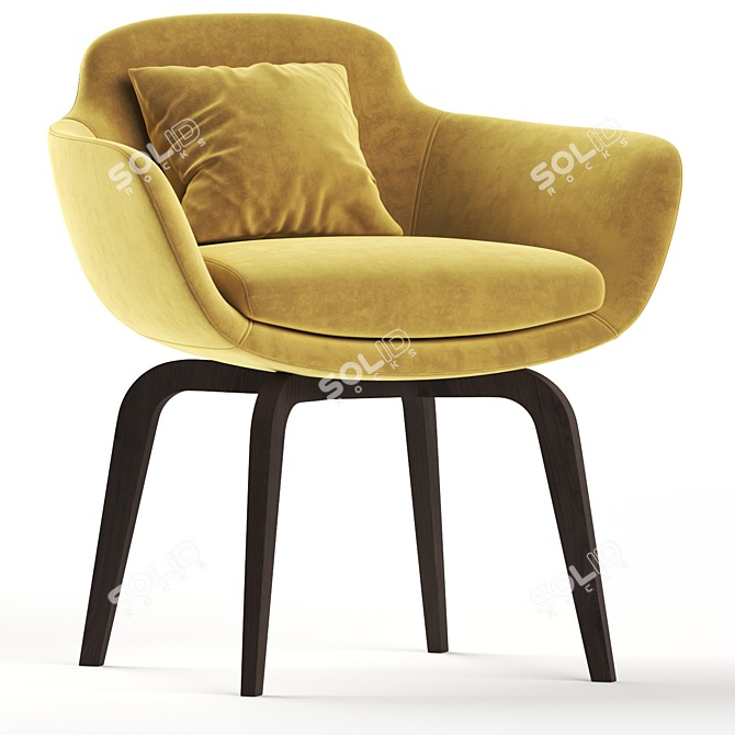 Elegant Danae Dining Chair: 2017 Version 3D model image 1