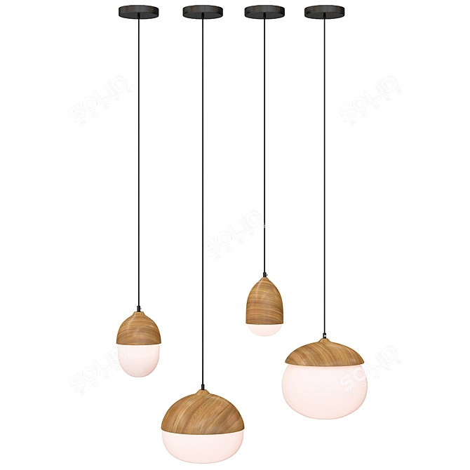 Anzazo Acorns Pendant Light: Elegant Illumination for Any Space 3D model image 2