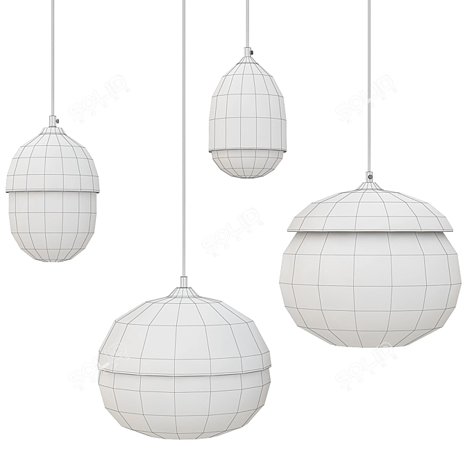 Anzazo Acorns Pendant Light: Elegant Illumination for Any Space 3D model image 3