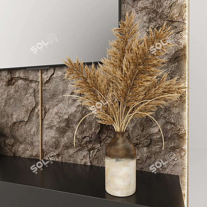 Modern TV Wall Unit with Decor and Bioethanol Fireplace 3D model image 5