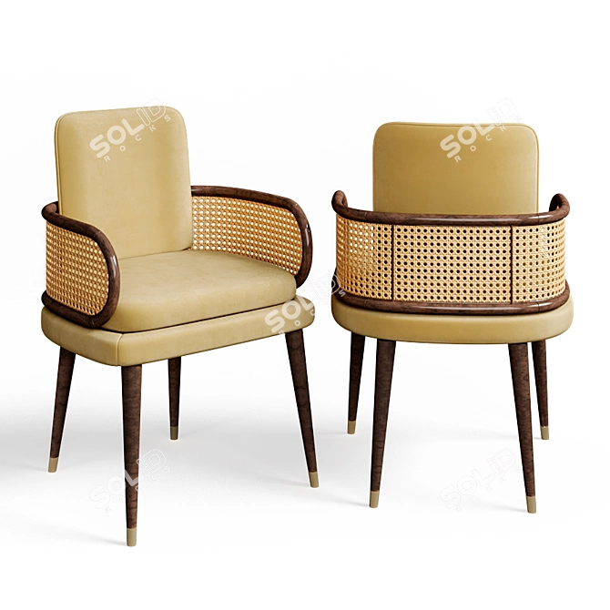 Modern Mid-Century Blakey Dining Chair 3D model image 2