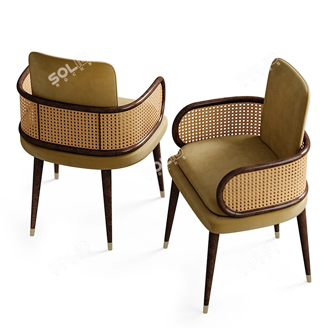Modern Mid-Century Blakey Dining Chair 3D model image 3