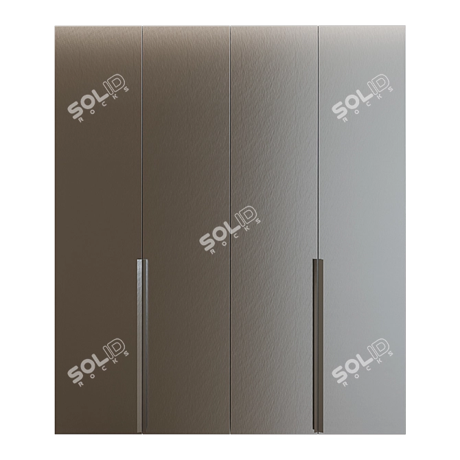 Stylish Stainless Steel Lit Cupboard 3D model image 2