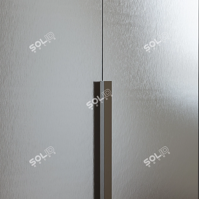 Stylish Stainless Steel Lit Cupboard 3D model image 3