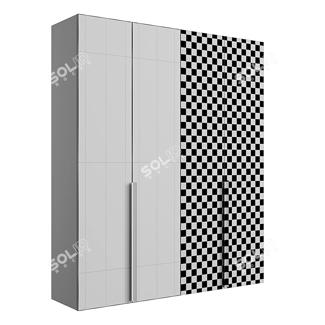 Stylish Stainless Steel Lit Cupboard 3D model image 4