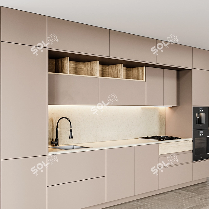 Sleek and Stylish Kitchen Upgrade 3D model image 2