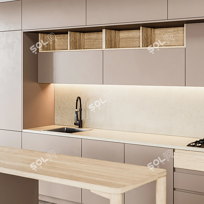 Sleek and Stylish Kitchen Upgrade 3D model image 4