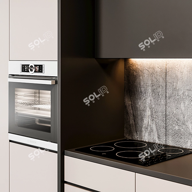 Customizable Kitchen: Size & Color Change 3D model image 4