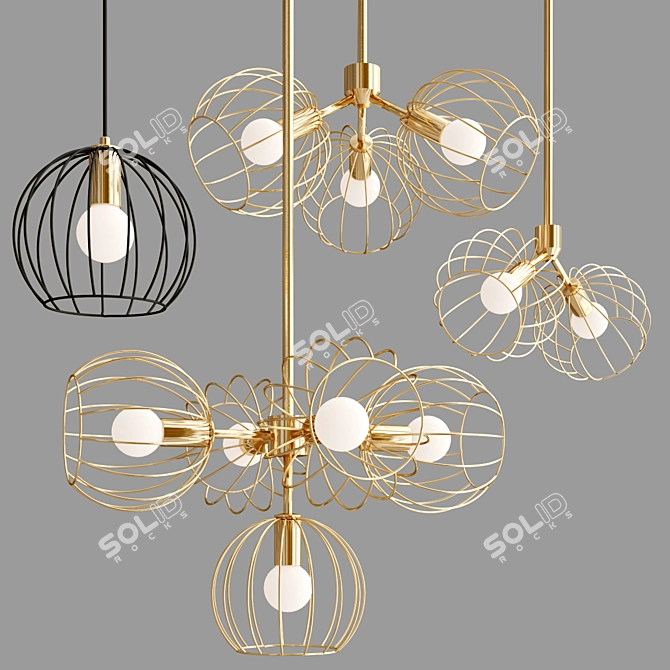 Illuminating Elegance: Revati Pendant Lamp Collection 3D model image 2