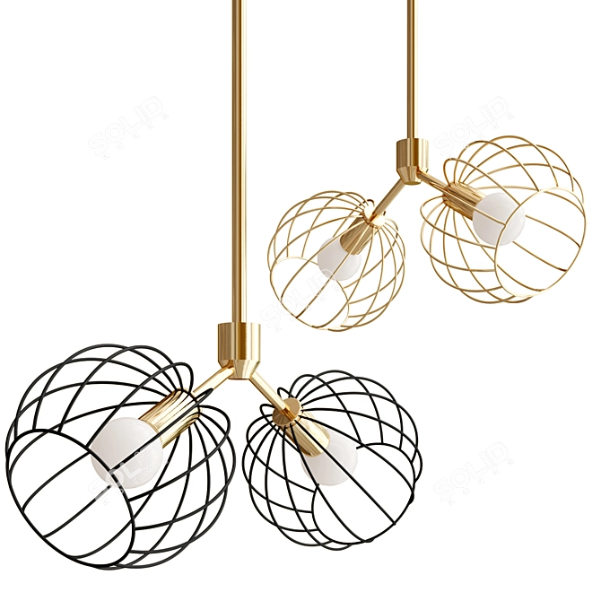 Illuminating Elegance: Revati Pendant Lamp Collection 3D model image 4
