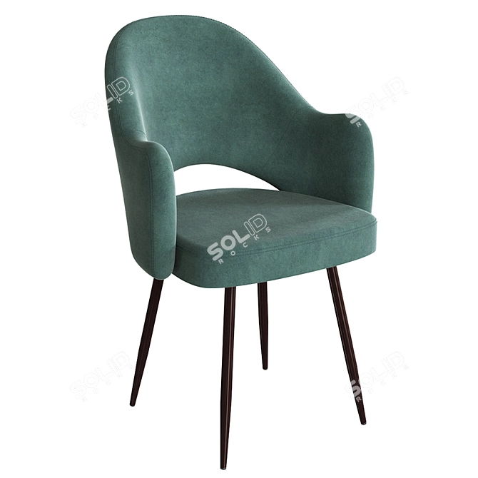 Cleo Grace Metal Om: Stylish and Comfortable Chair with Metal Legs 3D model image 1