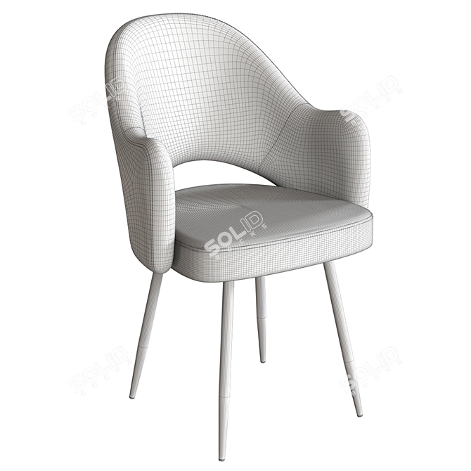 Cleo Grace Metal Om: Stylish and Comfortable Chair with Metal Legs 3D model image 5