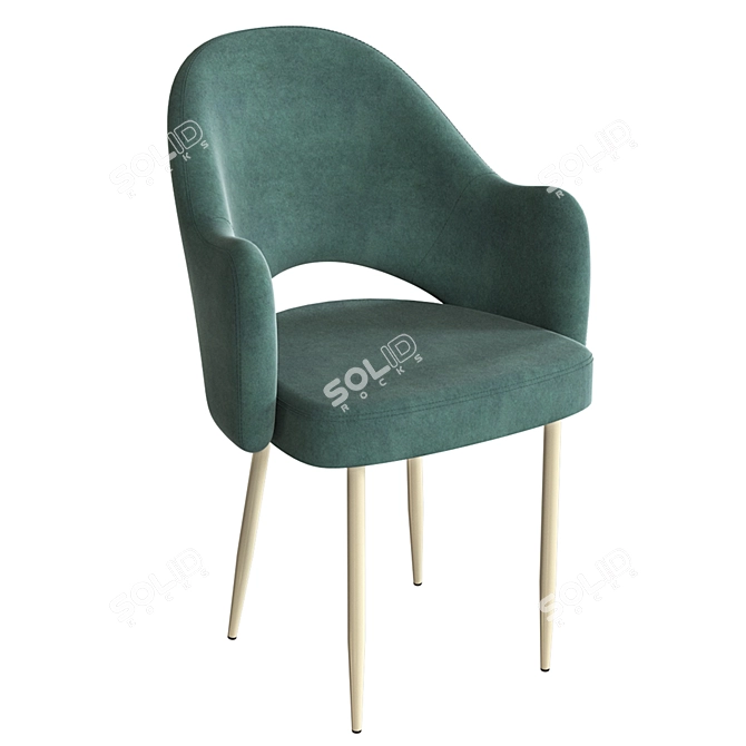 Cleo Metal-Light Upholstered Chair 3D model image 1