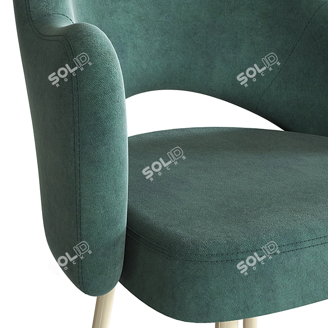 Cleo Metal-Light Upholstered Chair 3D model image 3