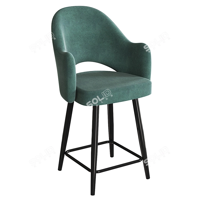 Cleo Bar Light Om: Stylish Metal Chair with Soft Seat and Back 3D model image 1