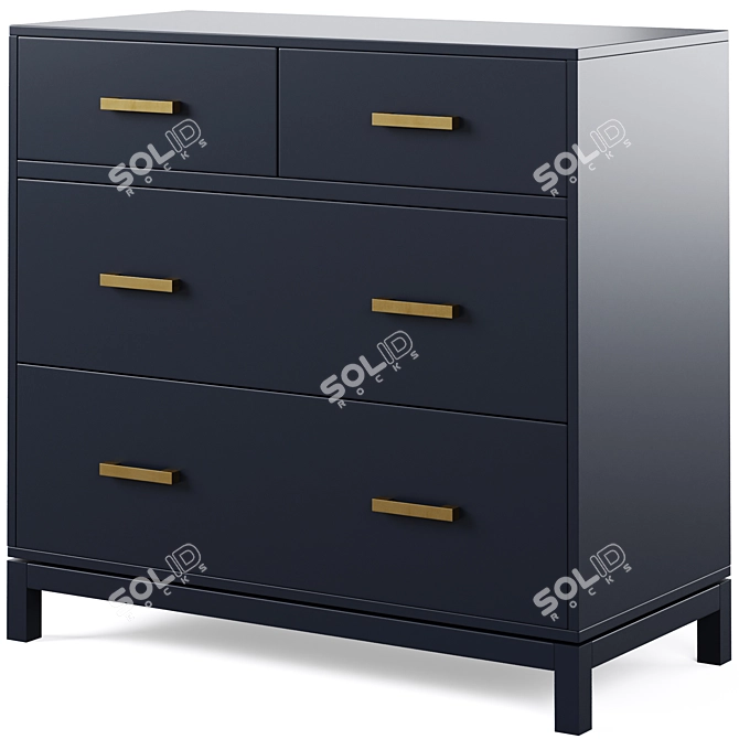 Kids Parke 4-Drawer Chest in Charcoal, Navy Blue, or White 3D model image 3