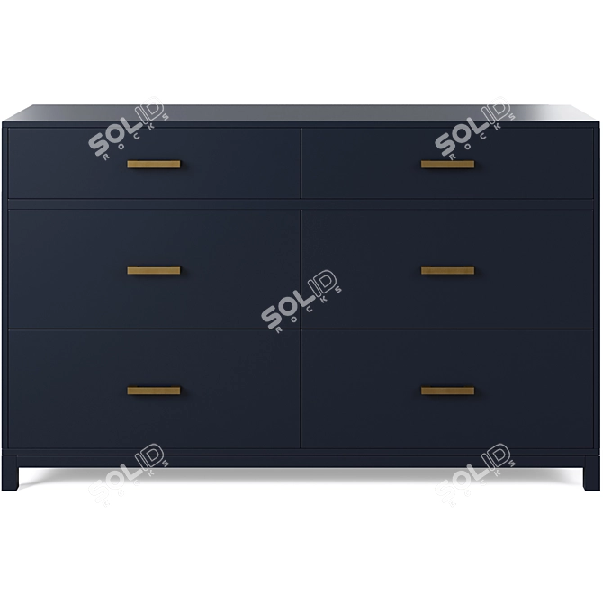 Parke Kids 6-Drawer Dresser 3D model image 2