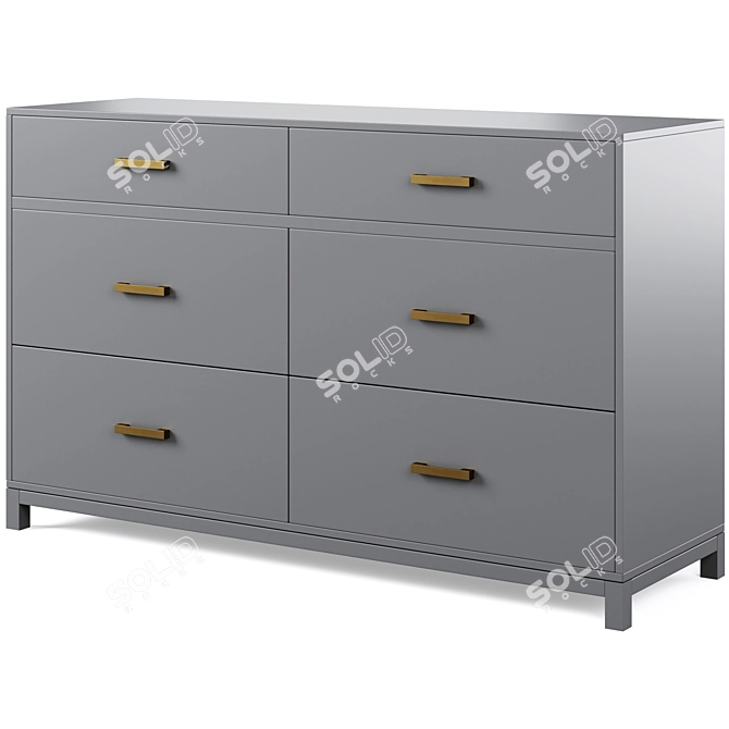 Parke Kids 6-Drawer Dresser 3D model image 3