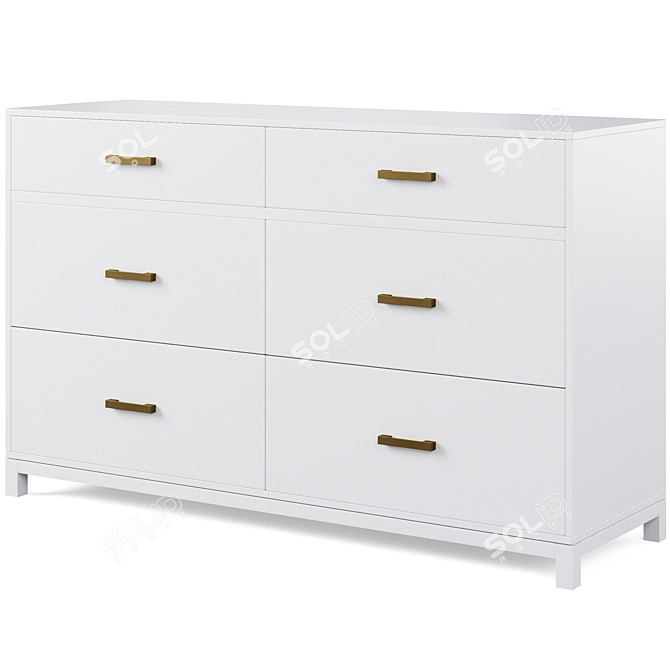 Parke Kids 6-Drawer Dresser 3D model image 4