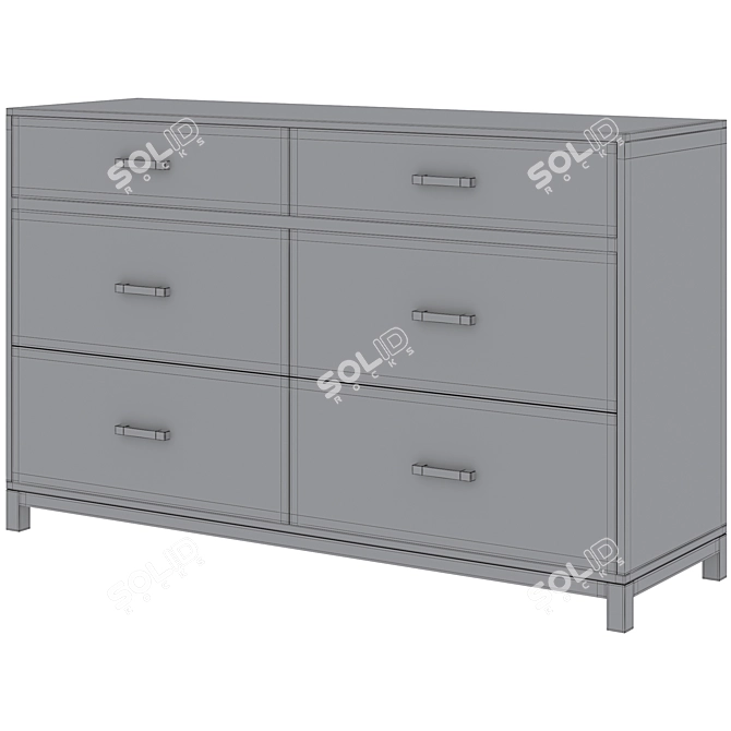 Parke Kids 6-Drawer Dresser 3D model image 5