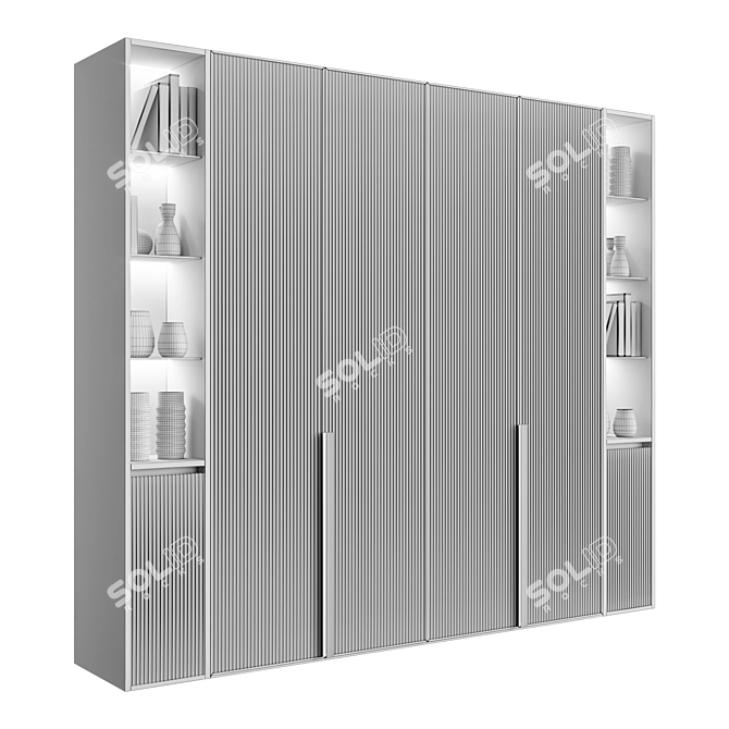 Modern Lighted Cupboard with Shelf 3D model image 5