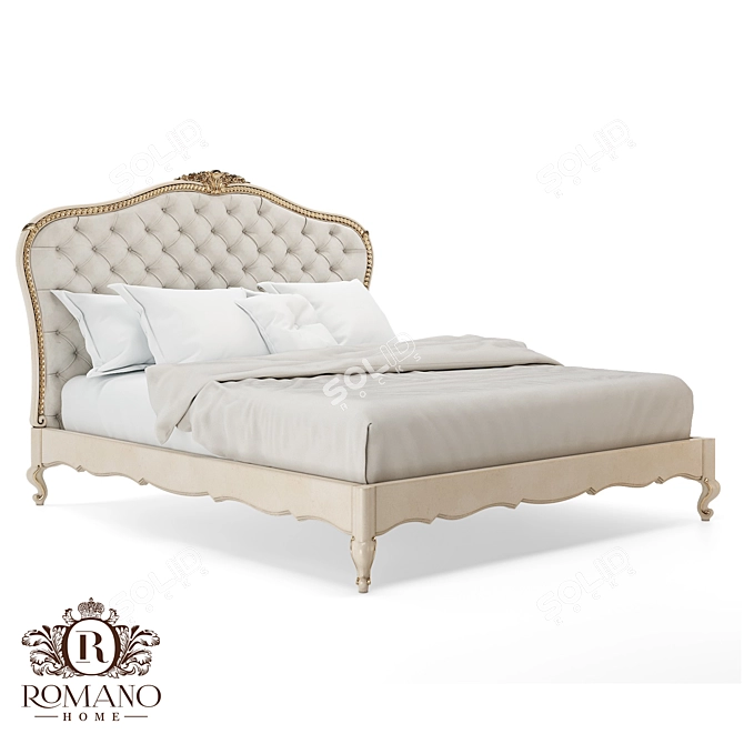 Romano Home Nick's Bed: Handcrafted and Customizable 3D model image 1