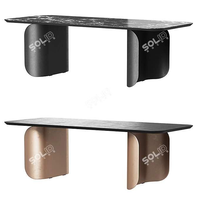 Barry Dining Table - Stylish and Versatile 3D model image 1