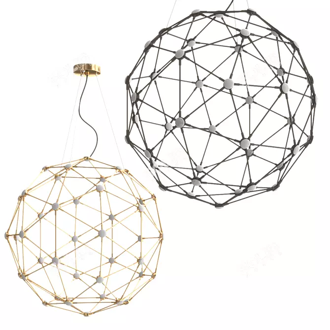 Hedron LED Pendant Light: Modern Elegance 3D model image 1