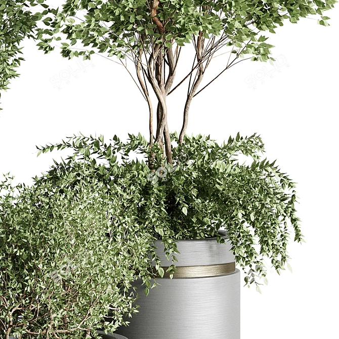 Metal Vase Collection: Tree Pots & Shrubs 3D model image 4